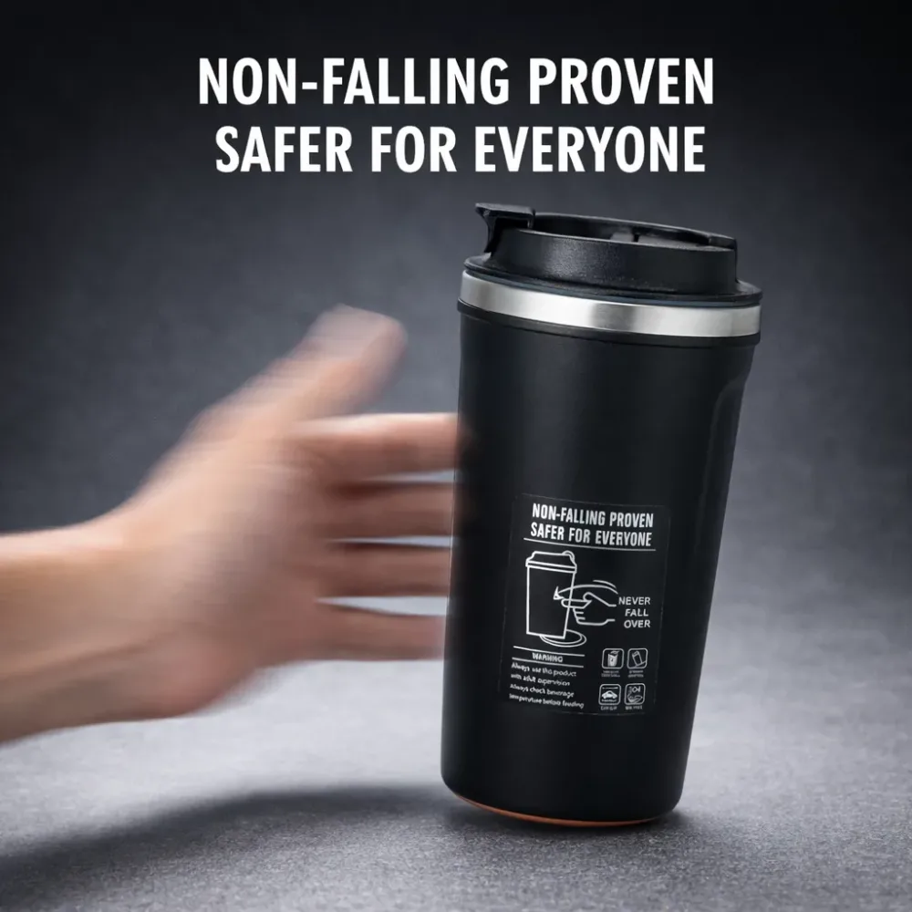 Black Stainless Steel Travel Thermal Mug