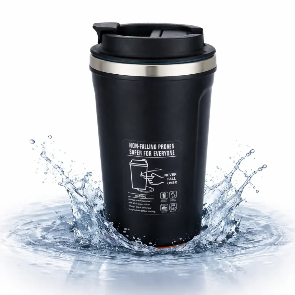 Black Stainless Steel Travel Thermal Mug