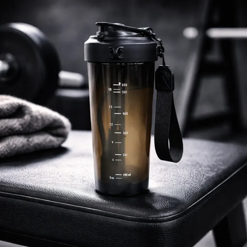 Plastic Water Bottle with Straw & Carry Strap – 650ml