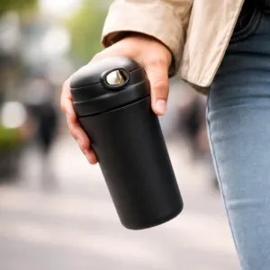 Stainless Thermal Mug with Silicon Straw - 400 ml