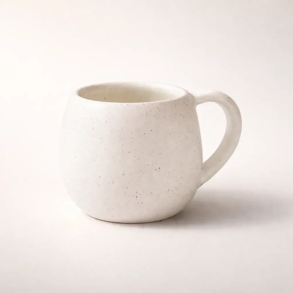Handmade Ceramic Straw Mug – Natural Stoneware Coffee Mug