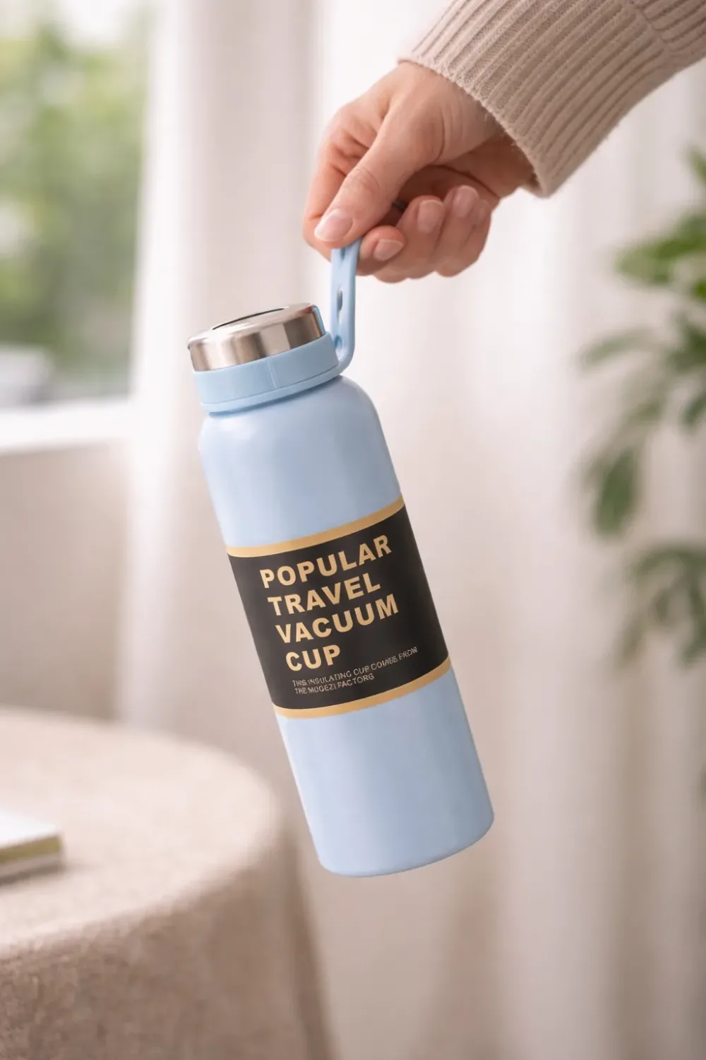 Light Blue Stainless Steel Thermal Mug – 500 ml
