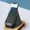 4-in-1 Digital Alarm Clock Wireless Charging Speaker – Bluetooth 5.1 Bedside Speaker with 15W Fast Charger & Mobile Stand