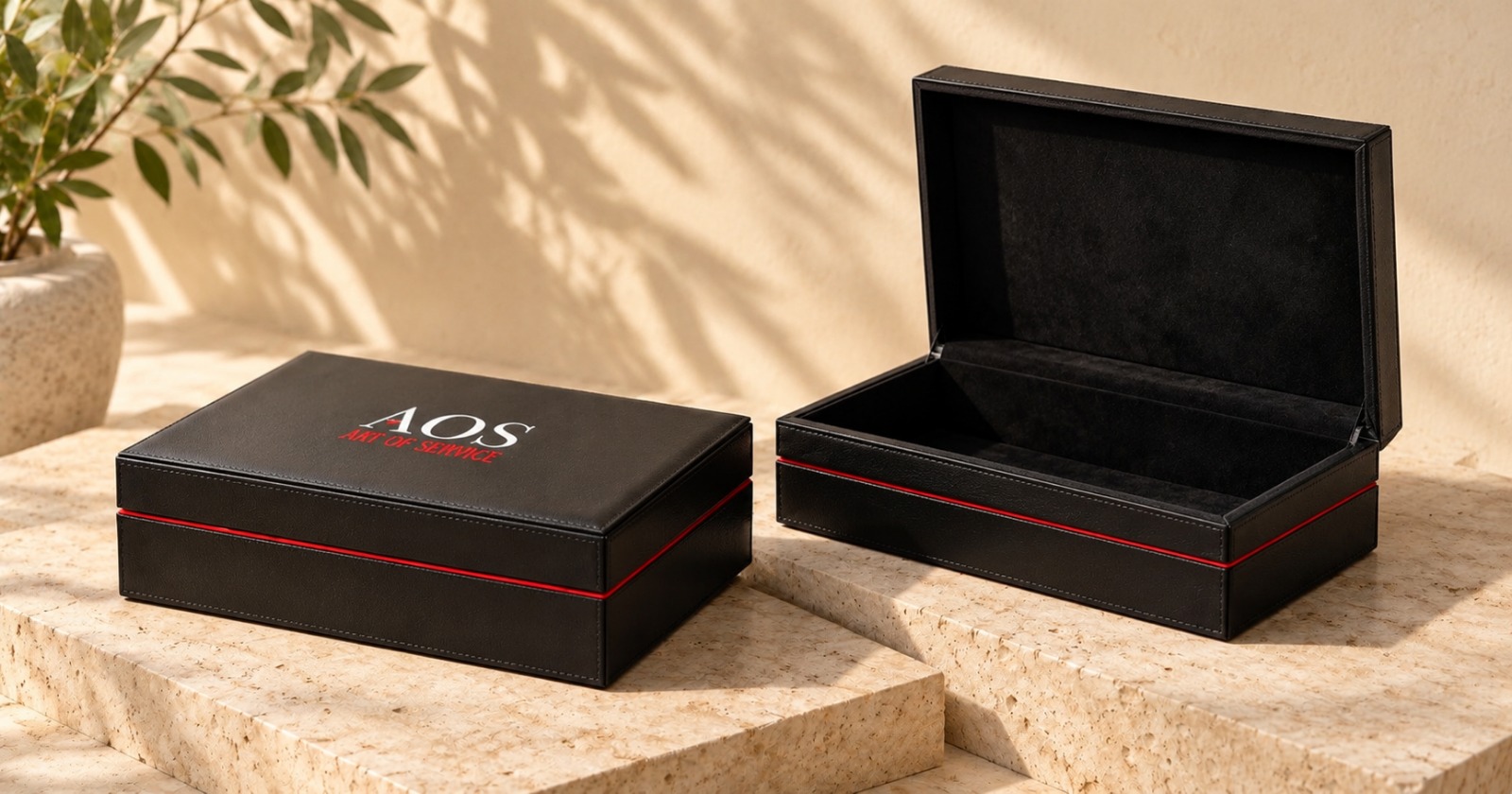 Premium leather presentation boxes